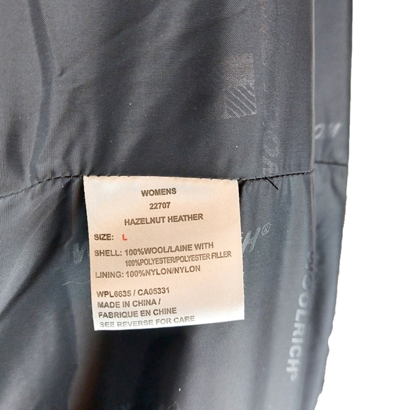 Vtg Woolrich Womens Wool Hazelnut/Heather Cozy Warm Insulated Zip Jacket Sz L - Picture 5 of 9